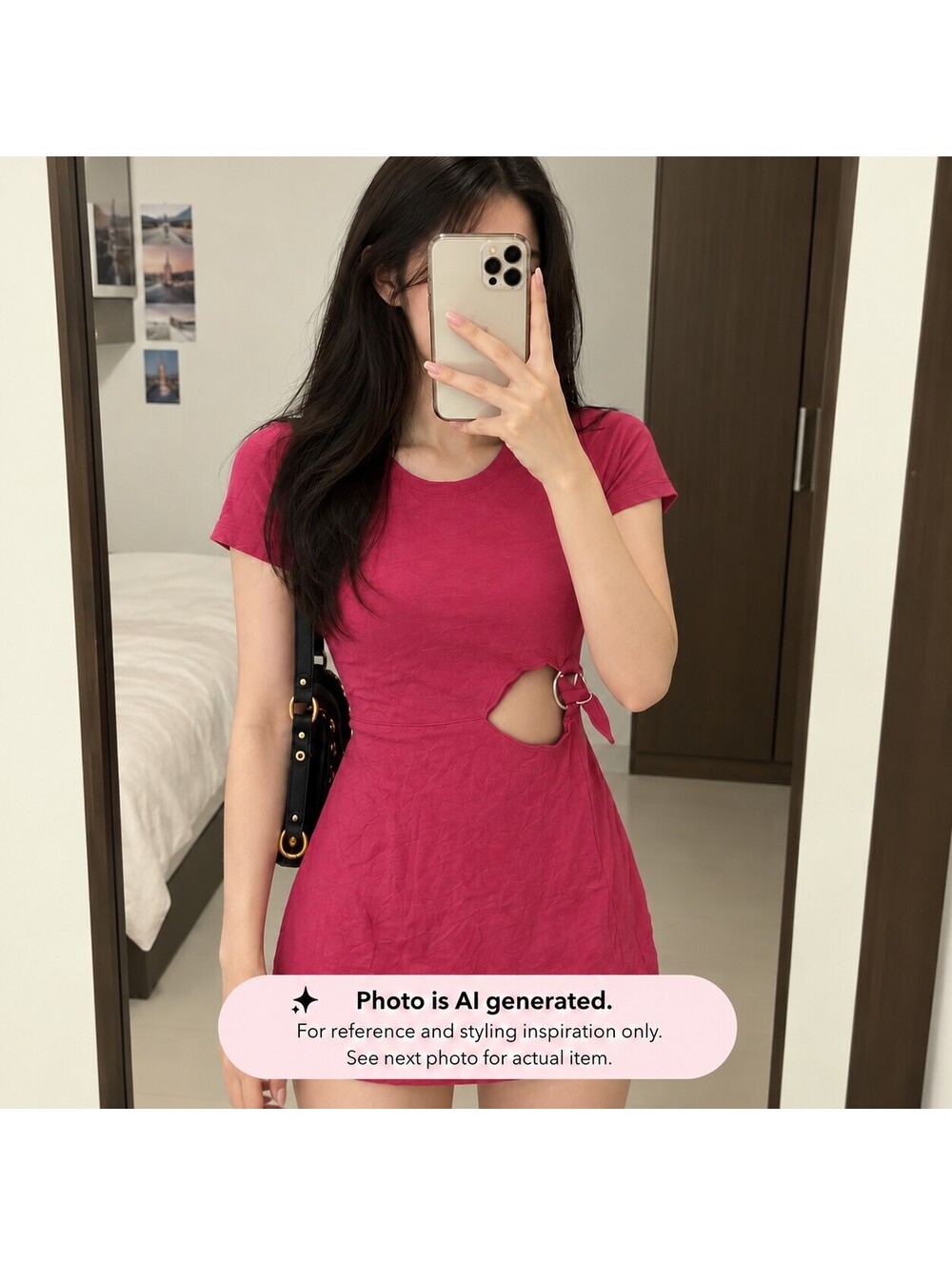Garage Women's Cut-Out Detail Pink Dress XS